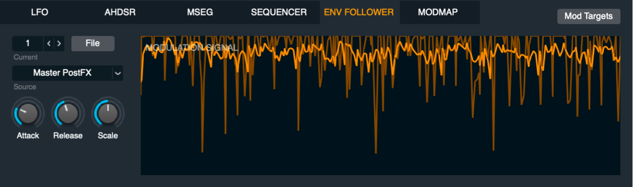 Figure. Env Follower control panel.