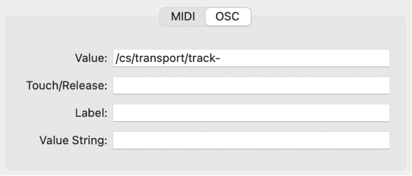 Figure. OSC parameters in expert view mode.
