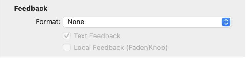 Figure. Feedback parameters in expert view mode.