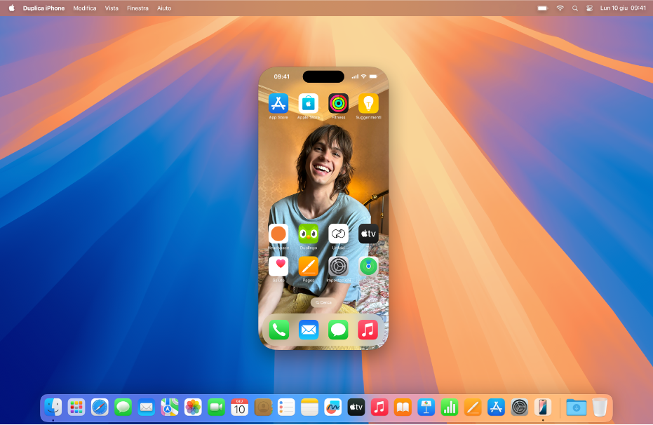L’app per la duplicazione di iPhone è visibile sullo schermo di un Mac.